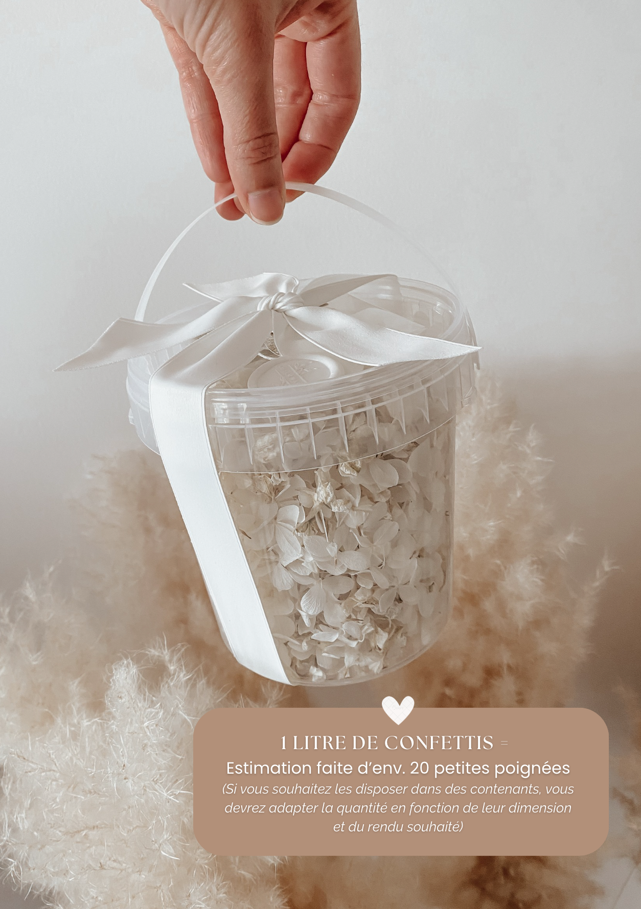 CONFETTIS BIODÉGRADABLES Blanc/beige