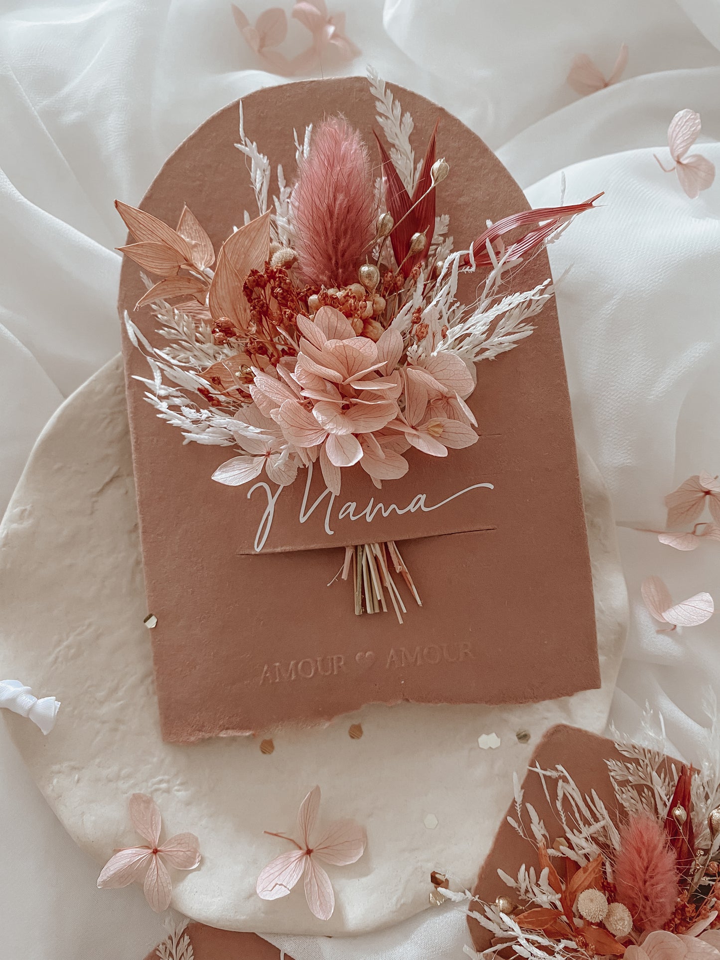 CARTE DE VOEUX - Demande & Annonce rose