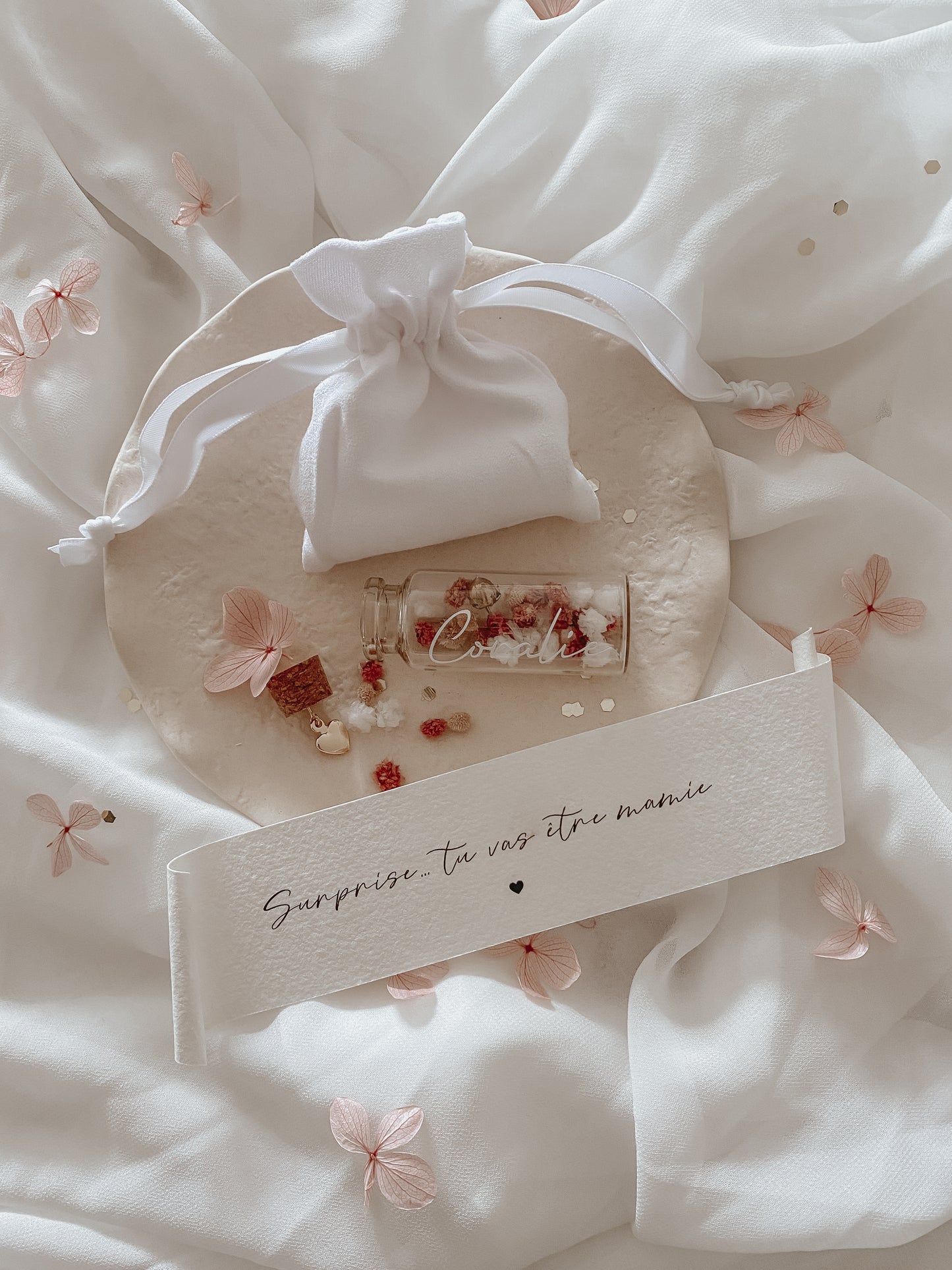 DEMANDE DEMOISELLE D'HONNEUR - Fiole à message rose