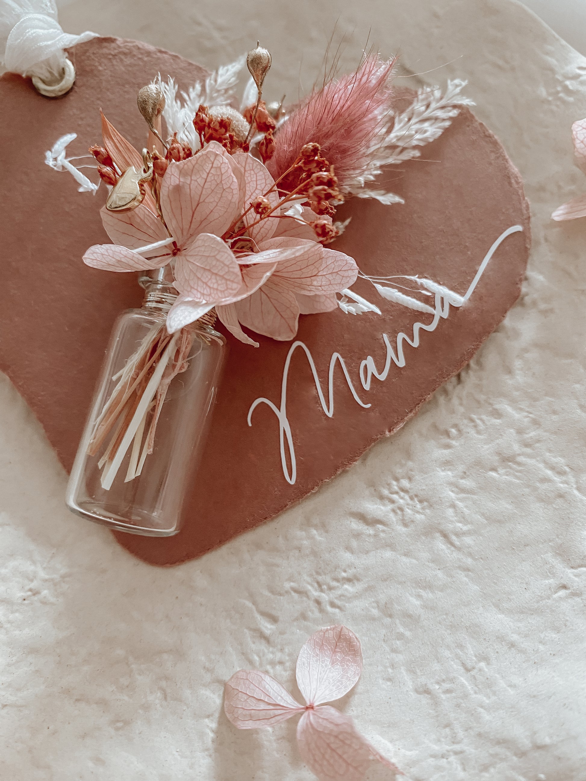 Carte fleurs séchées, à personnaliser pour cadeau demande marraine, maman